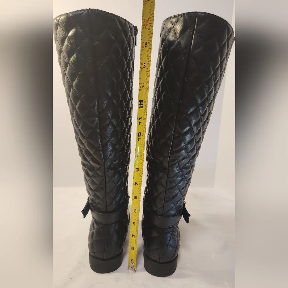 BAMBOO Quilted Black Over the Knee Boots Size 6